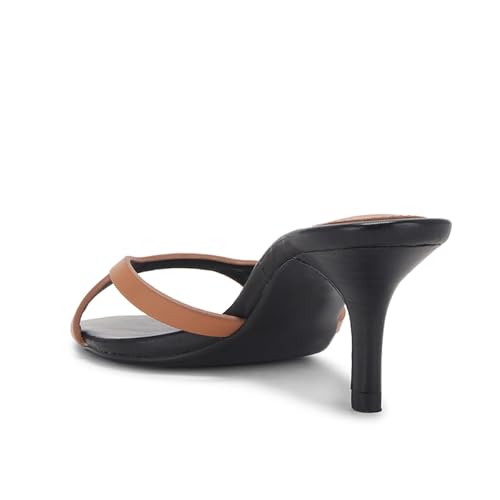 Kitten Heels for Women Single Strap Low Heel Open Toe Mule Shoes Non Slip Sandals