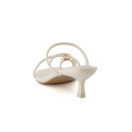 Maui Strappy Womens Sandals with Kitten Heels ?C Vegan Leather Slip On Dress Sandals for Women, Square Toe Wedding Shoes