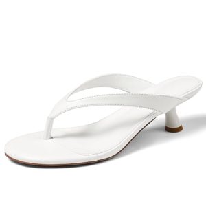 Womens Kitten Heel Sandals Round Open Toe Flip Flop Heels One Strap Slides Short Heeled Sandals for Women