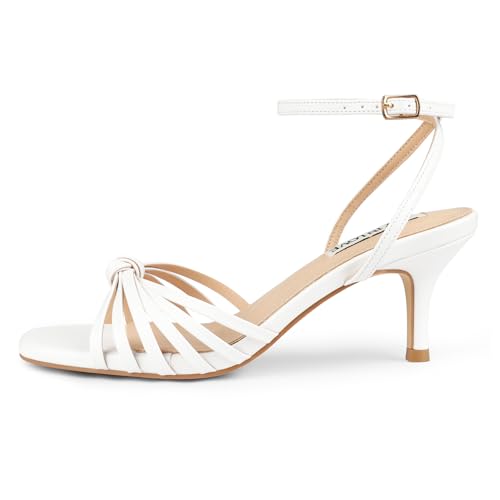 Women's Kitten Low Strappy Heels Ankle Strap Heeled Sandals