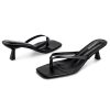 Kitten Heels Flip Flop Thong Sandals 2.5-Inch Low Heeled Square Open Toe Sandals for Women