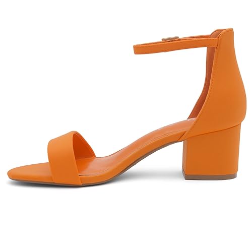 Women??s Low Heels ?C Open Toe Chunky Block Heeled Sandals with Ankle Strap | Comfortable Dressy Short Heels for Prom, Wedding,