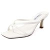 Strappy Kitten Heels for Women Square Open Toe Heeled Thong Sandals Low Heel Sexy Trendy Flip Flop Party Casual