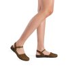 31WfIhARFML.jpg Women's Closed Toe Sandals Arch Support Comfort Cork Footbed Flat Sandals Summer Shoes