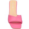 Women??s Low Heel Mules Open Square Toe Slip On Comfortable Cushion Heeled Sandals