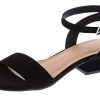 Open Toe Ankle Strap Low Block Heel Dressy Sandal