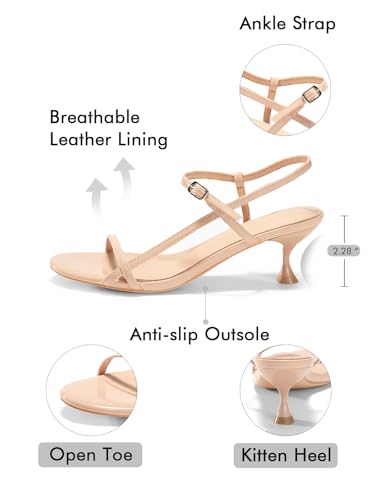 Womens Strappy Heeled Sandals Kitten Low Heel Open Toe Ankle Strap Party Wedding Dress Shoes