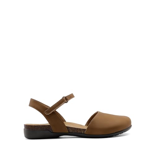 31uLAV3cwxL.jpg Women's Closed Toe Sandals Arch Support Comfort Cork Footbed Flat Sandals Summer Shoes
