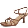 Women's Sandals Square Open Toe Kitten Heels Strappy Ankle Strap Heeled Sandals for Women Comfy Weddings Shoes