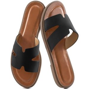 Flat Sandals for Women Slides: Comfortable Slip On Womens Flats Shoes Dressy Summer Casual Beach Sandal 2025