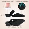 Pointed Toe Mules for Women Chunky Low Heeled Sandals Breathable Backless Mesh Knit Slip on Loafers