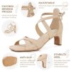 Womens Chunky Low Heels Comfortable Open Toe Ankle Strap Heeled Sandals Strappy Block Heels Dress Shoes for Wedding Bridal