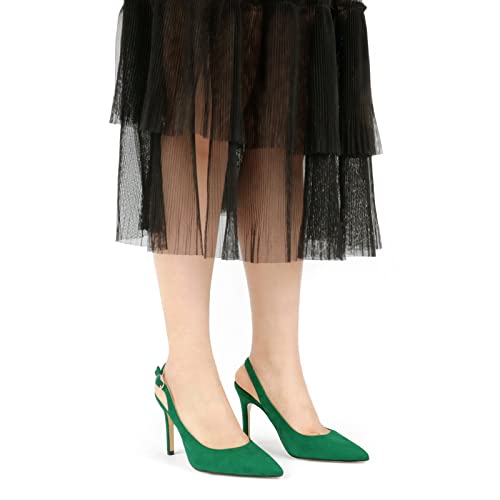 Womens Slingback High Heels Stiletto Pointed Closed Toe Pumps