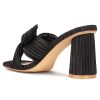 Women's Bow Kitten Heels Block Low Heeled Sandals Square Open Toe Wedding Shoes