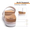41VZP5QLiCL.jpg Flatform Platform Sandals Women Arch Support Beach Slides Orthotic Summer Causal Cork Footbed Adjustable Lightweight Thick Sole