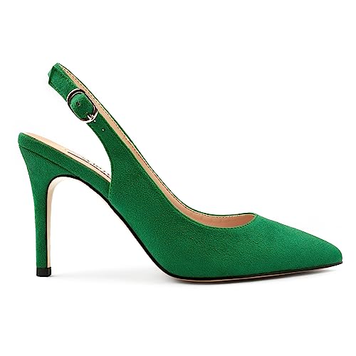 Womens Slingback High Heels Stiletto Pointed Closed Toe Pumps