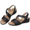 Women's Low Wedge Heel Sandals Dressy Summer Comfortable Ankle Strap Sandals Open Toe Causal Platform Shoes