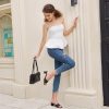 Heel Mules for Woman Square Open Toe Chunky Block Heel Slip on Heeled Sandals Casual Comfort Party Shoes
