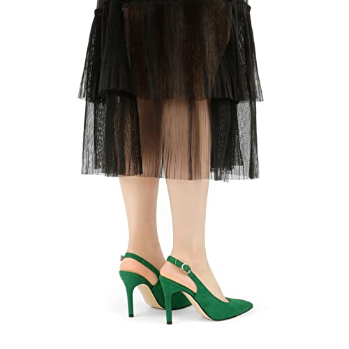 Womens Slingback High Heels Stiletto Pointed Closed Toe Pumps