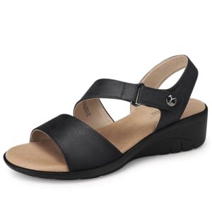 Women's Low Wedge Heel Sandals Dressy Summer Comfortable Ankle Strap Sandals Open Toe Causal Platform Shoes