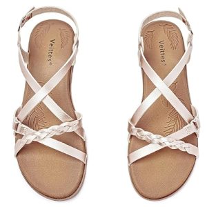 Women's Flat Slide Sandals-Adjustable Double Elastic Bands,Crossover Straps,Fashion Casual Summer Flat Sandals.