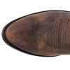 Mens Renegade Embroidered Round Toe Casual Boots Mid Calf - Brown